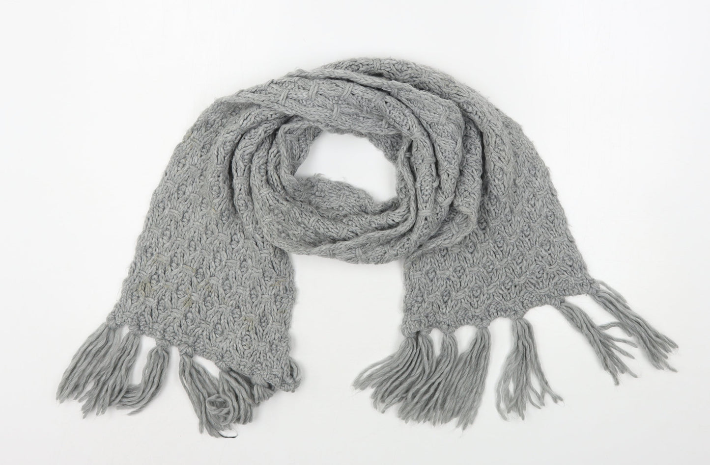 Preworn Womens Grey Polyester Scarf