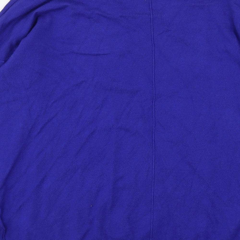 South Womens Blue V-Neck Viscose Pullover Jumper Size 12