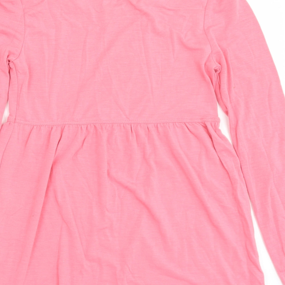 Cubic Girls Pink Viscose Tunic T-Shirt Size 10 Years Round Neck