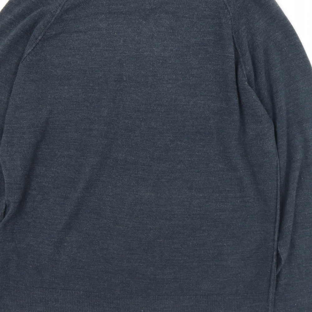 UrbanSpirit Mens Blue V-Neck Acrylic Pullover Jumper Size M