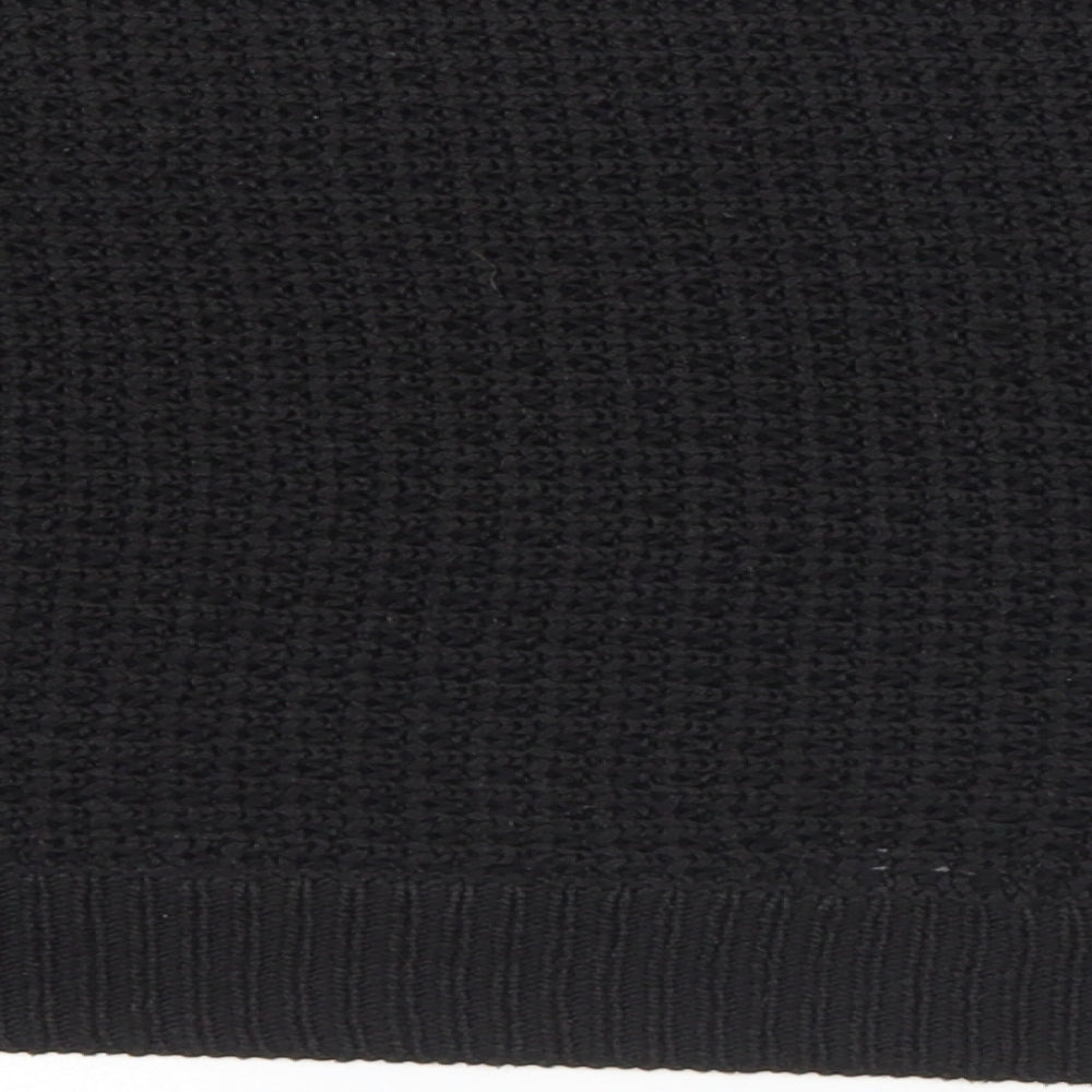 F&F Womens Black Collared Acrylic Shrug Jumper One Size