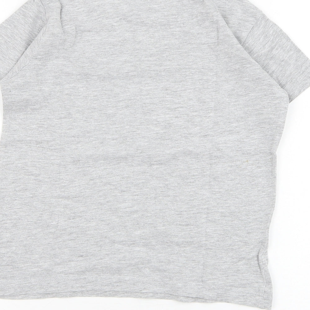 Dunnes Stores Boys Grey Cotton Basic T-Shirt Size 5 Years Round Neck Pullover - Dinosaur