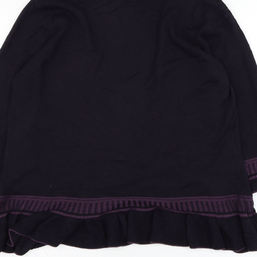 Marks & Spencer Womens Purple Square Neck Viscose Cardigan Jumper Size 14