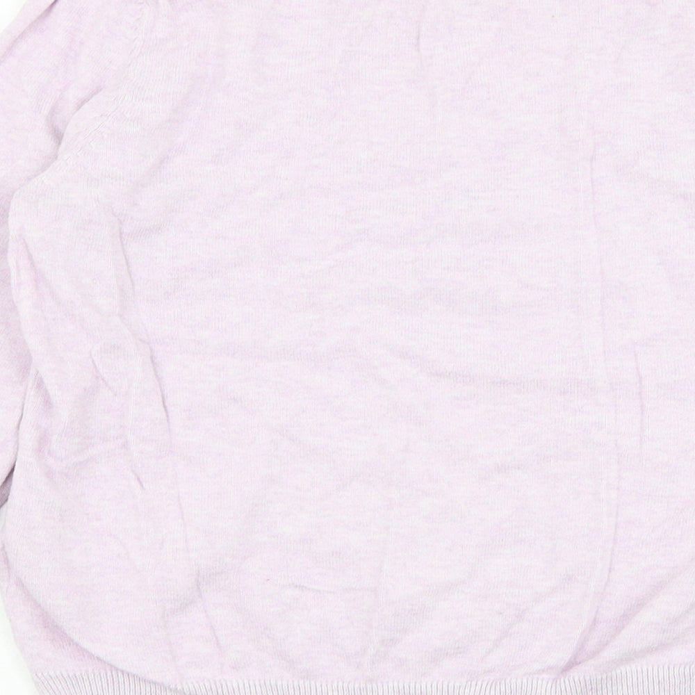 Warehouse Womens Purple Round Neck Cotton Pullover Jumper Size 12