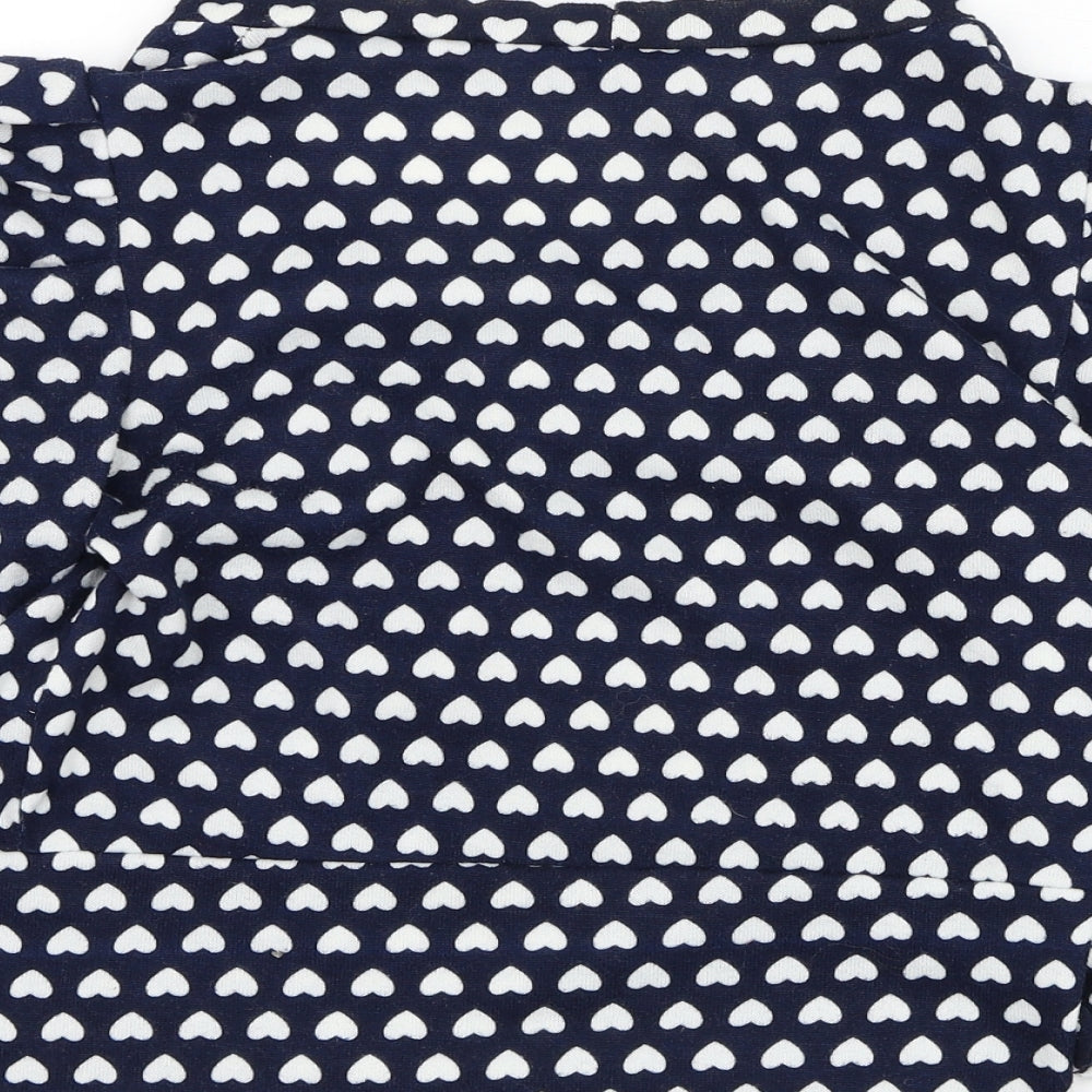 QED London Womens Blue V-Neck Polyester Cardigan Jumper Size M - Heart