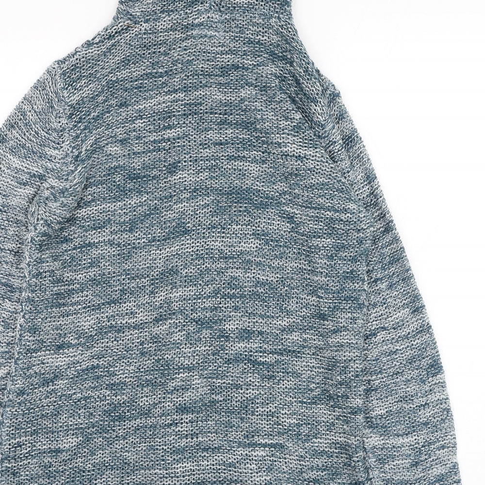 BeYou Womens Blue Round Neck Acrylic Cape Jumper Size 12