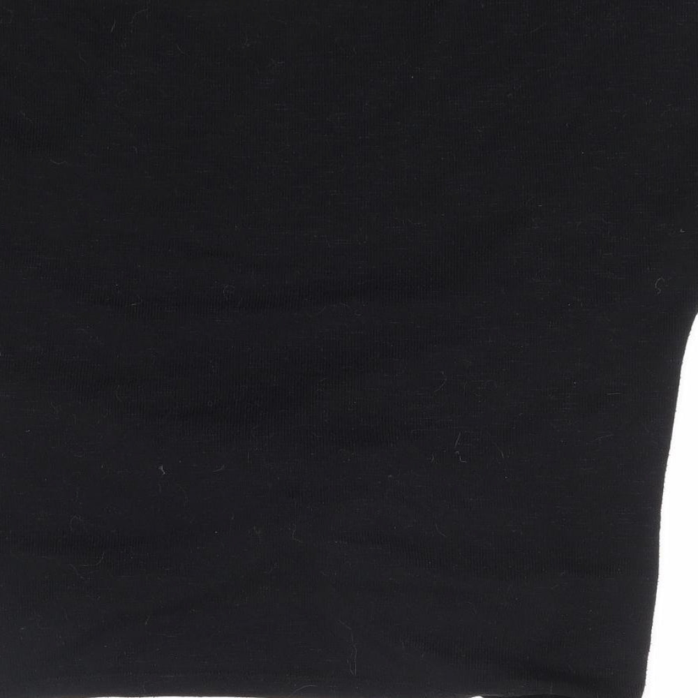 New Look Womens Black Polyester Jersey T-Shirt Size M Crew Neck