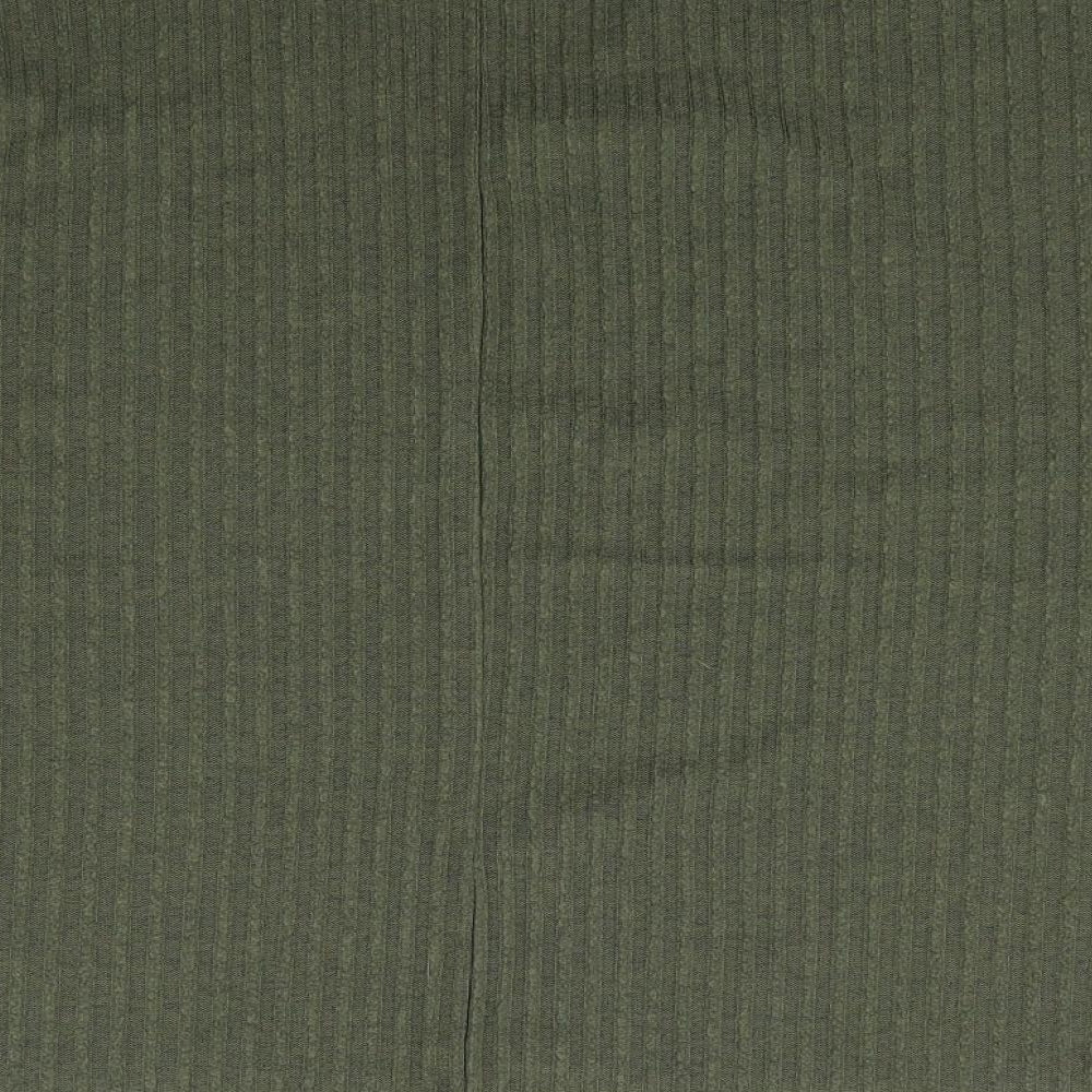 New Look Womens Green Polyester Jersey T-Shirt Size S V-Neck
