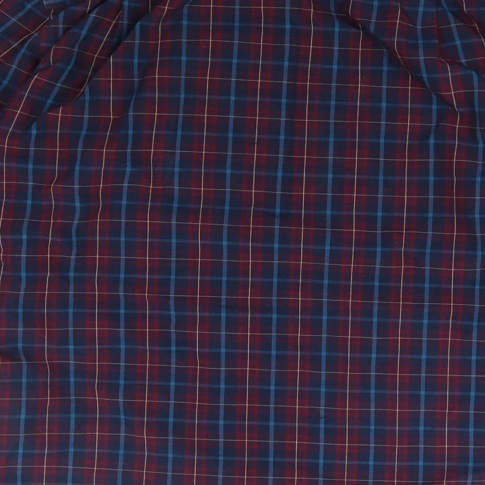 Dunnes Mens Multicoloured Plaid Cotton Button-Up Size L Collared Button