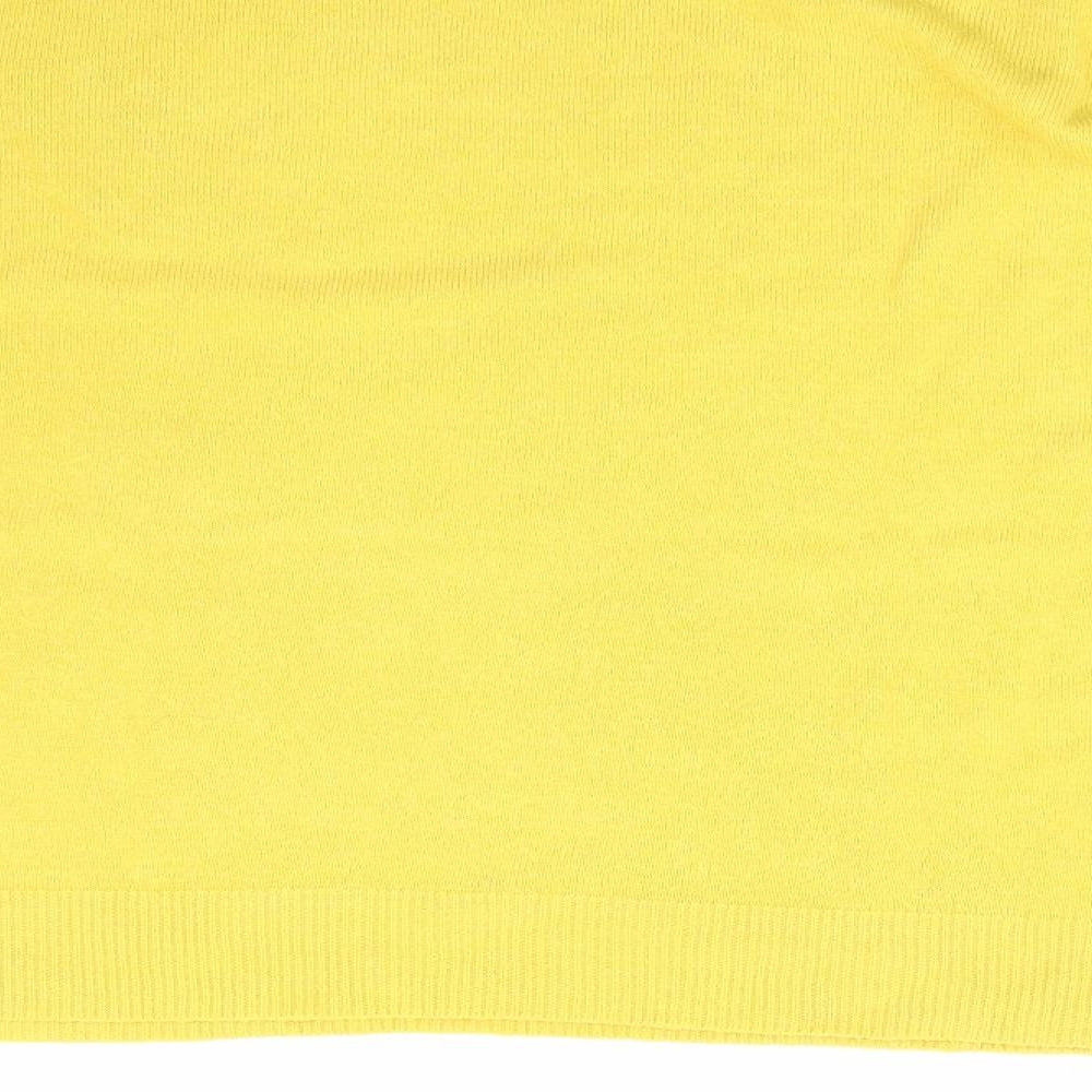 Marks & Spencer Womens Yellow Crew Neck Acrylic Pullover Jumper Size 20
