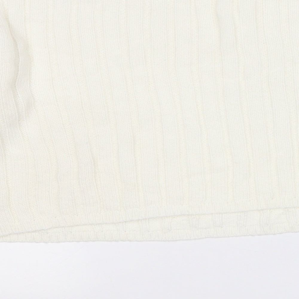 ASOS Womens White Round Neck Acrylic Pullover Jumper Size 12