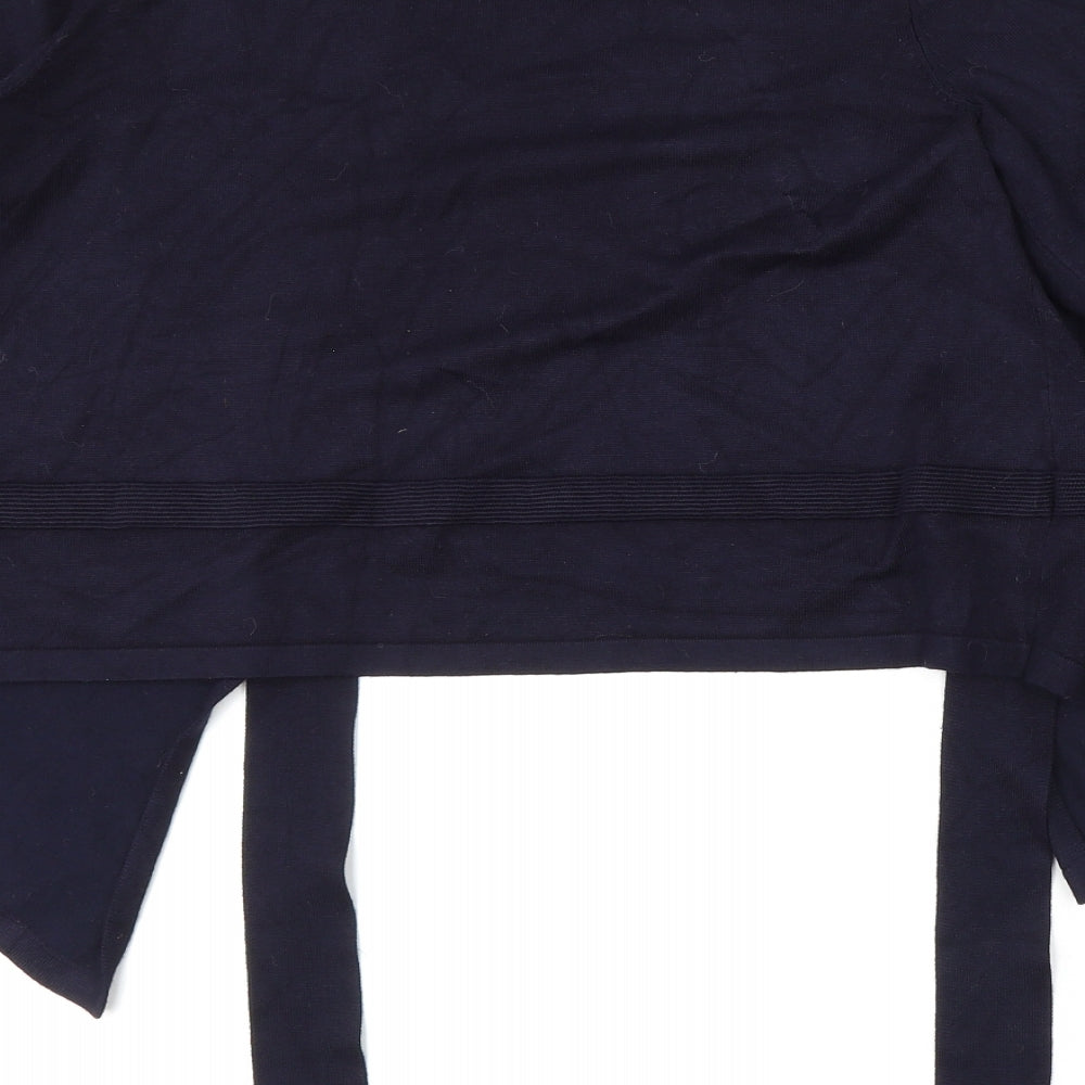 Verve Ami Womens Blue V-Neck Rayon Cardigan Jumper Size L