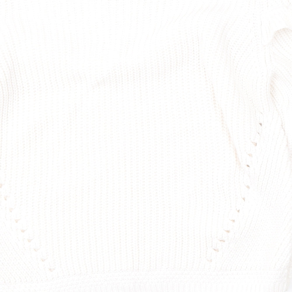 Per Una Womens White Round Neck Acrylic Pullover Jumper Size 10
