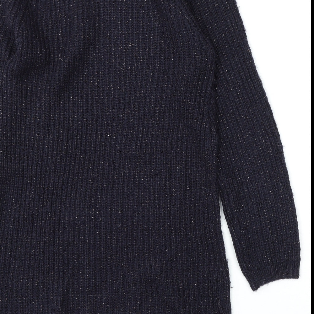 TU Womens Blue Round Neck Acrylic Pullover Jumper Size 8