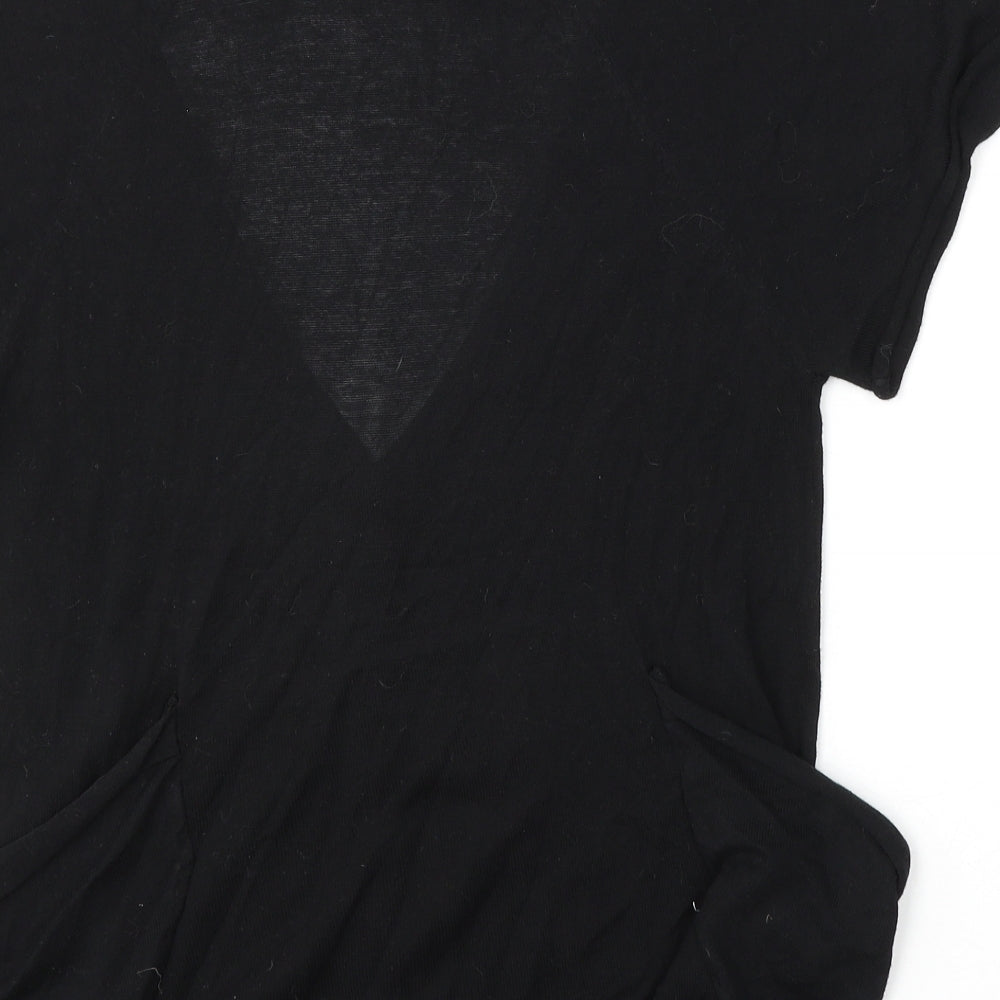 Dorothy Perkins Womens Black V-Neck Viscose Pullover Jumper Size 12