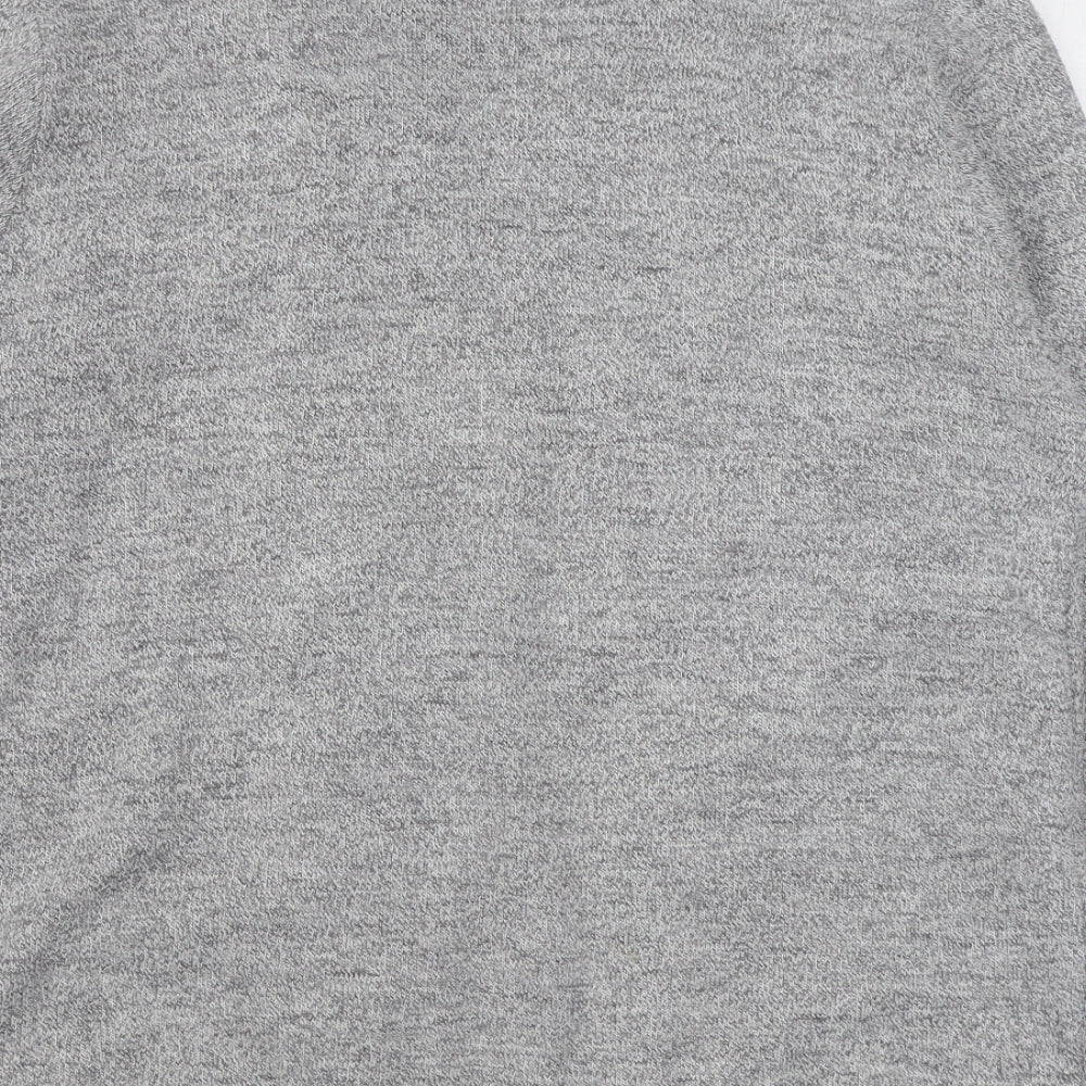 Envy Womens Grey V-Neck Acrylic Cardigan Jumper Size M
