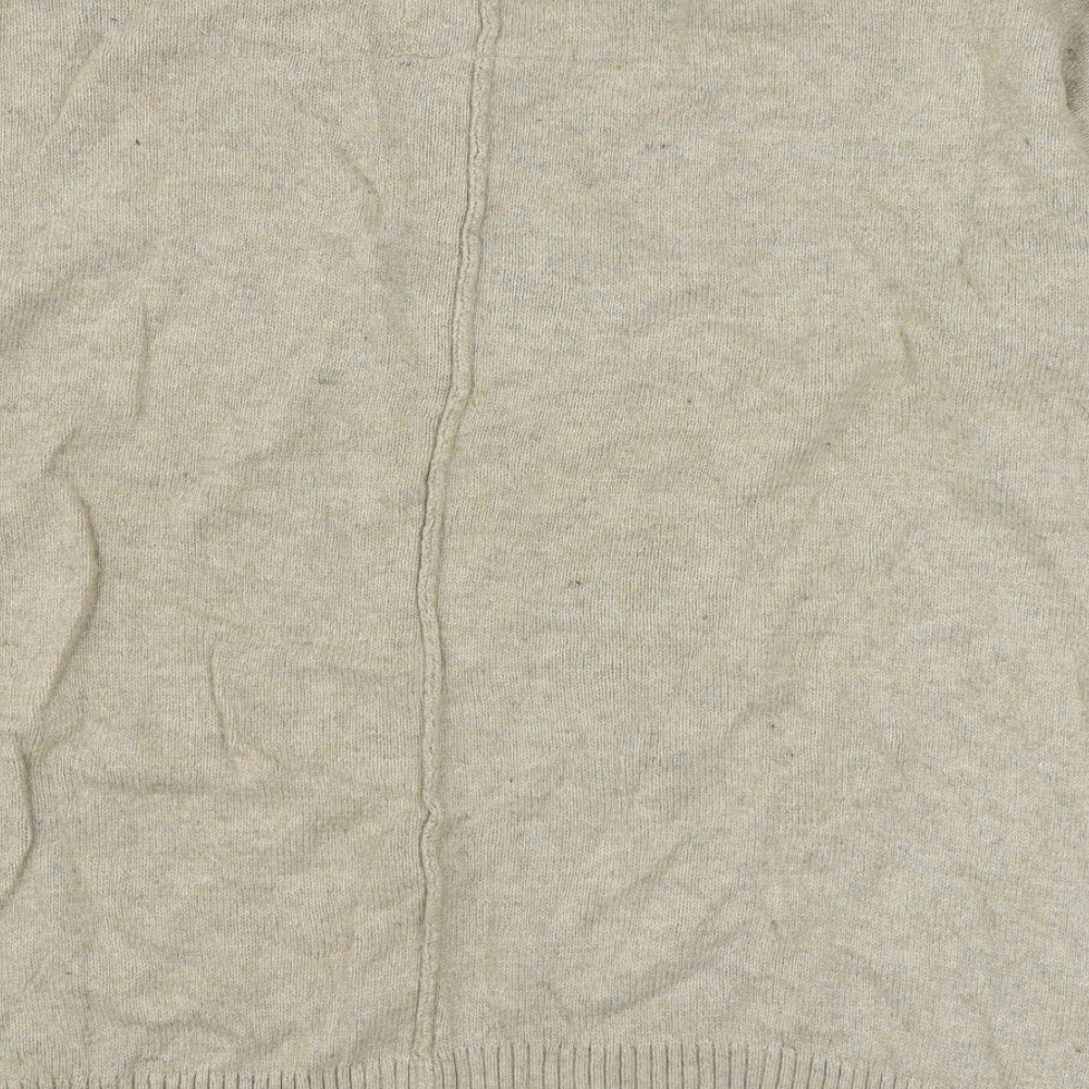 H&M Mens Beige Round Neck Cotton Pullover Jumper Size L