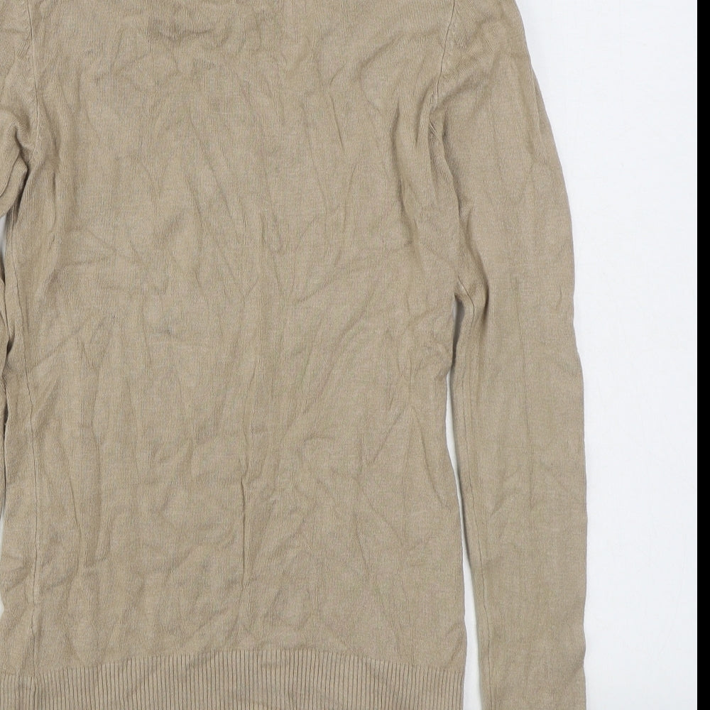 In Style Fashion Womens Beige Roll Neck Polyester Pullover Jumper Size M