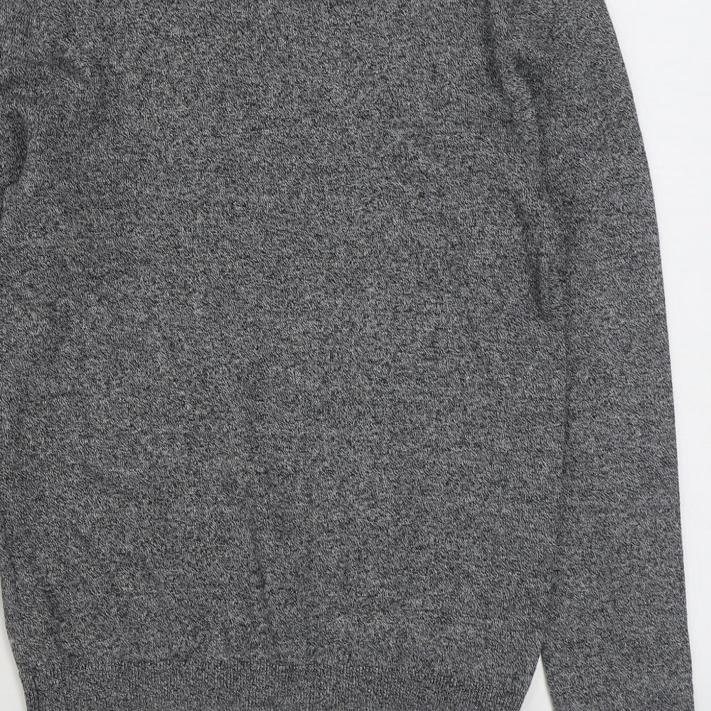 Topman Mens Grey Round Neck Cotton Pullover Jumper Size S