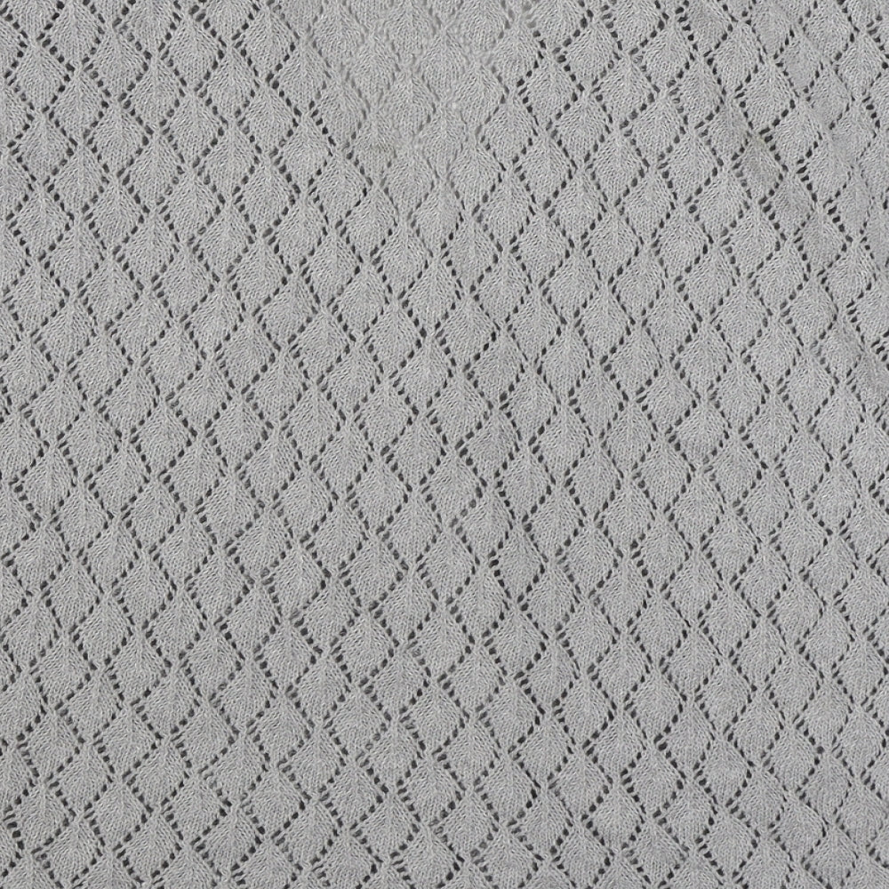 Preworn Womens Grey V-Neck Acrylic Cardigan Jumper Size S