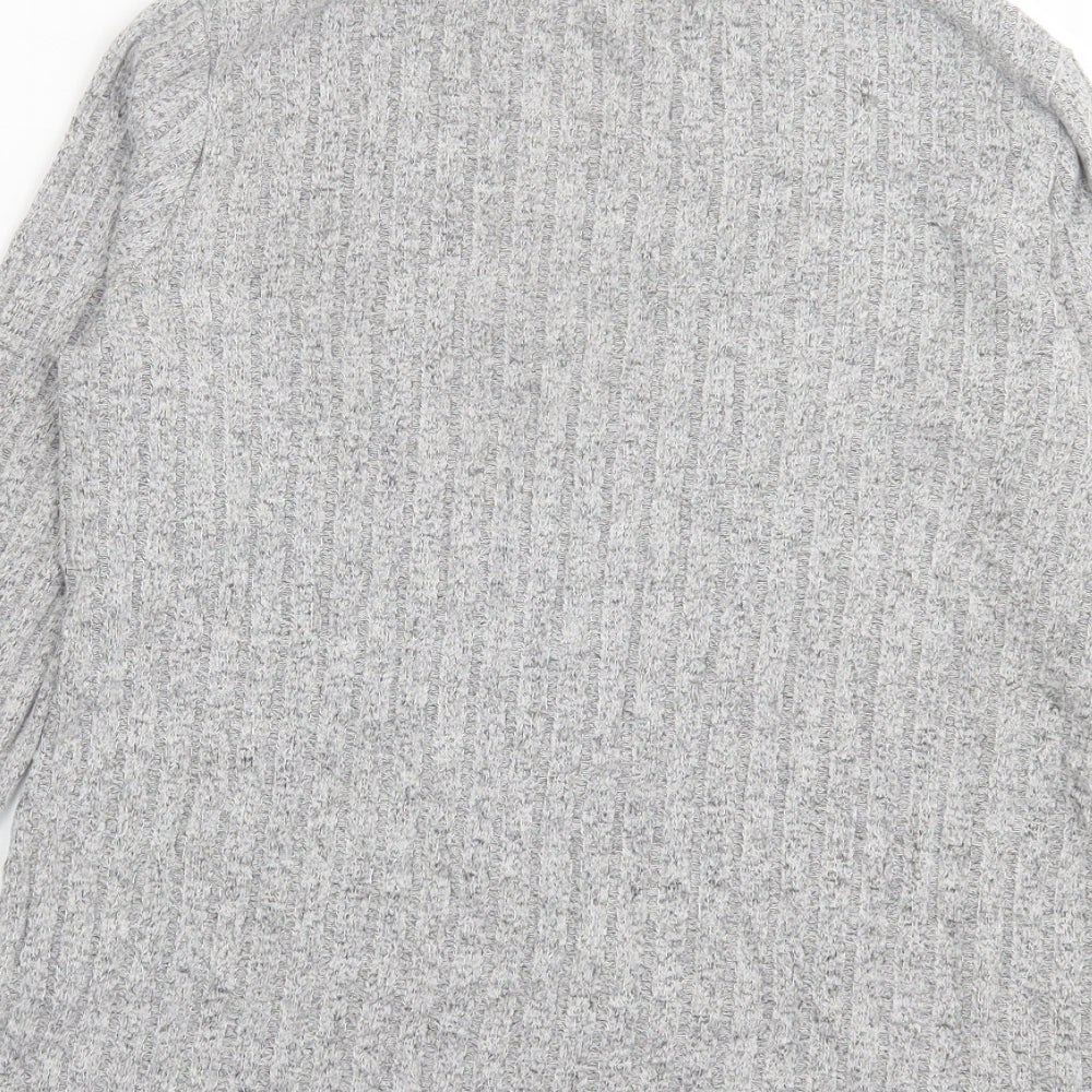 Papaya Womens Grey Crew Neck Viscose Pullover Jumper Size 12