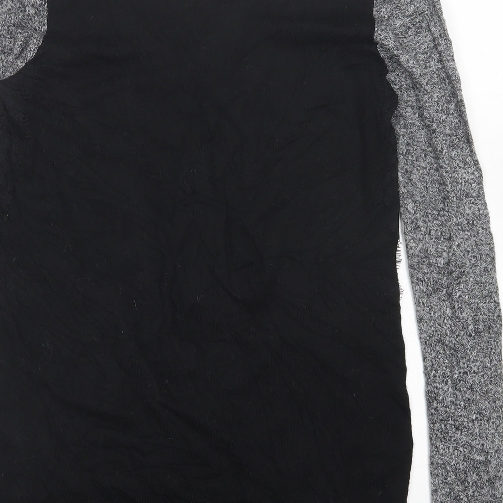 George Womens Grey Crew Neck Nylon Pullover Jumper Size 10