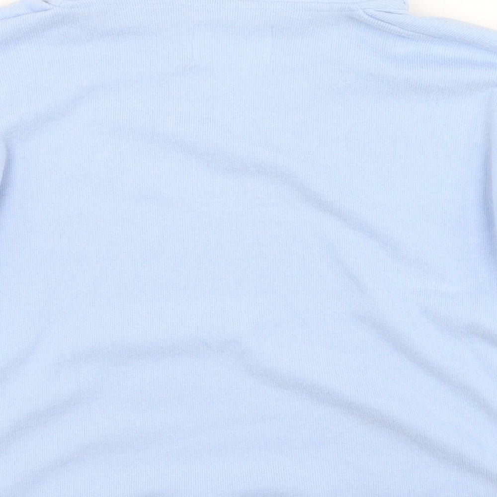 George Womens Blue Collared Polyester Pullover Jumper Size 16