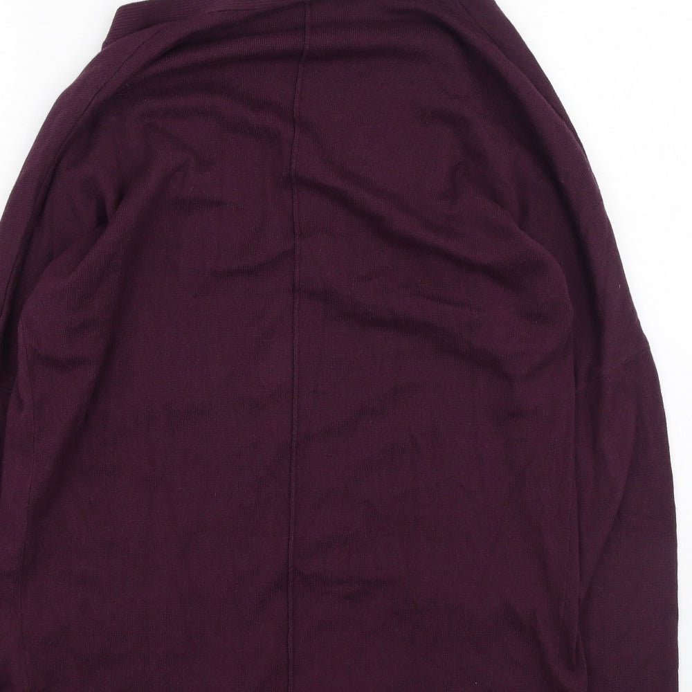 thought Womens Purple V-Neck Cotton Full Zip Jumper Size 10
