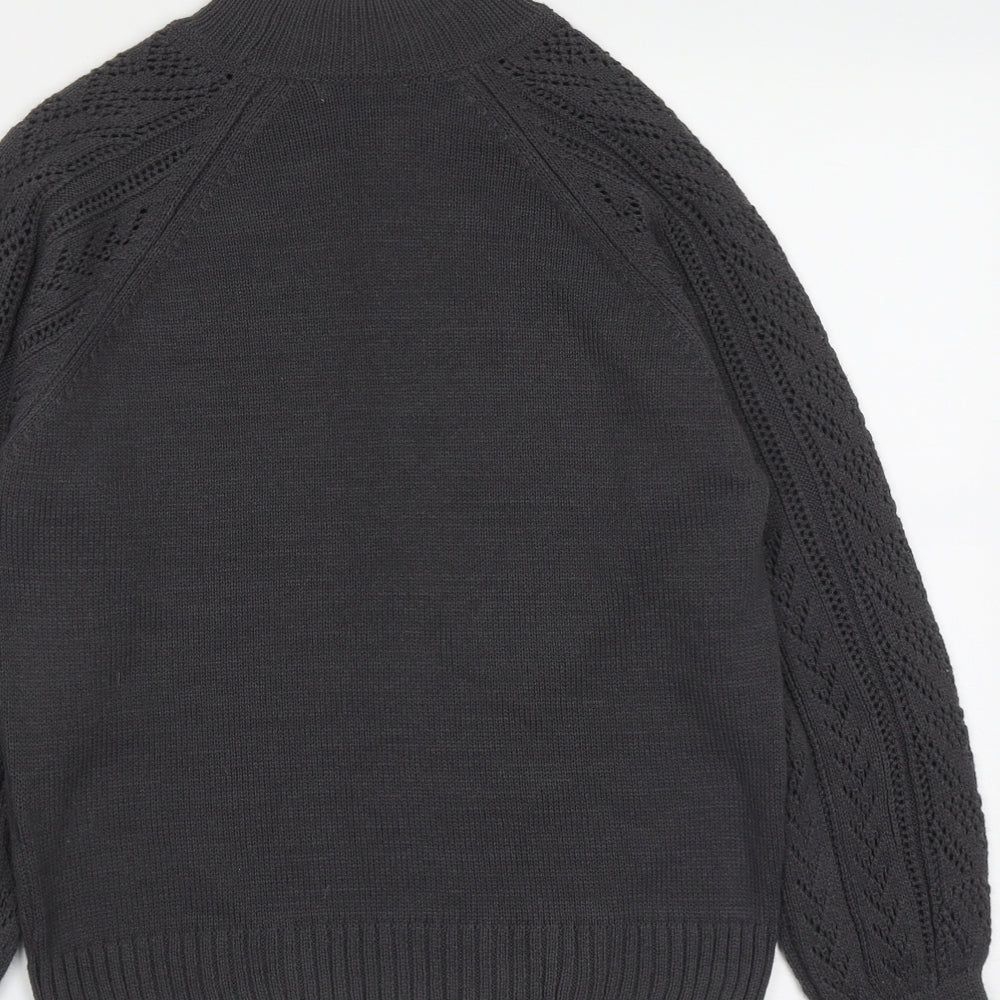 TU Womens Grey High Neck Acrylic Pullover Jumper Size 10