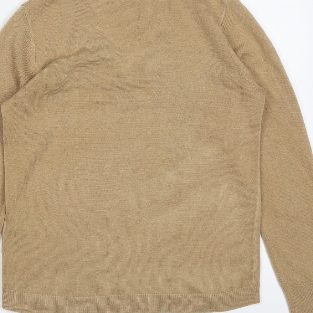 Primark Womens Brown V-Neck Acrylic Pullover Jumper Size XS