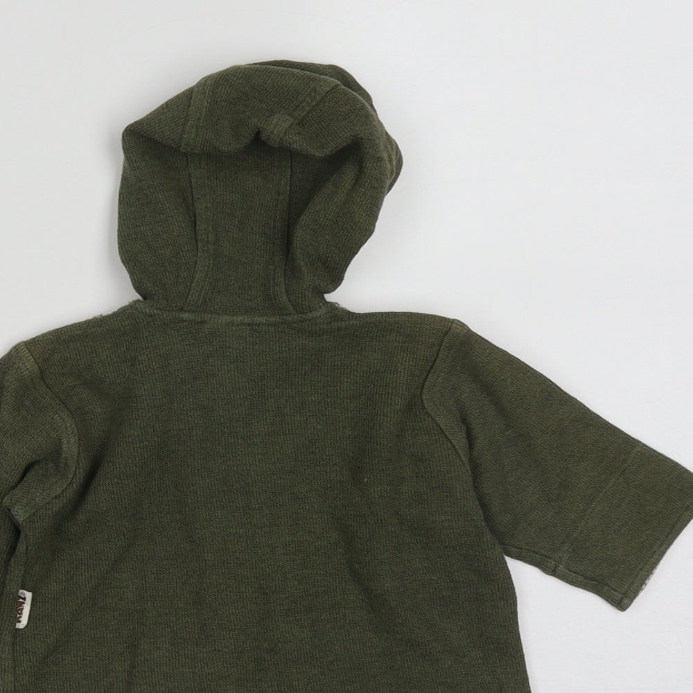 Kanz Girls Green Plaid Cotton Cardigan Jumper Size 6-9 Months Button