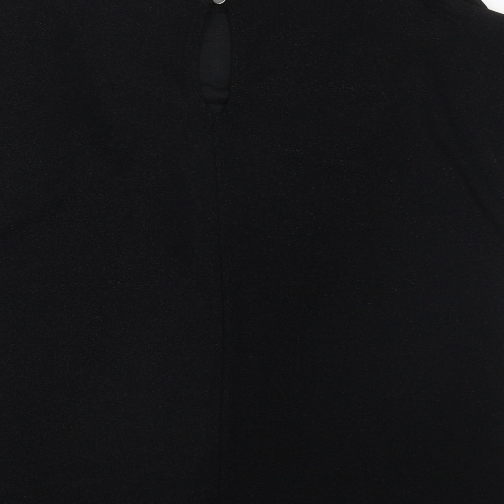 b.young Womens Black Polyamide Basic T-Shirt Size S Cowl Neck