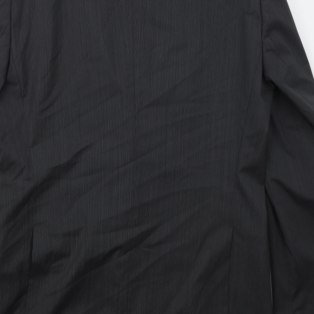 Zara Mens Grey Striped Wool Jacket Suit Jacket Size 40