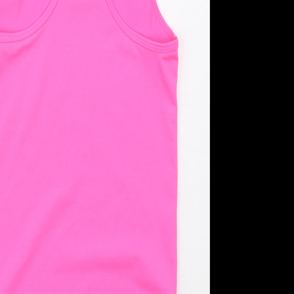 Reebok Womens Pink Polyester Basic Tank Size XS Round Neck Pullover