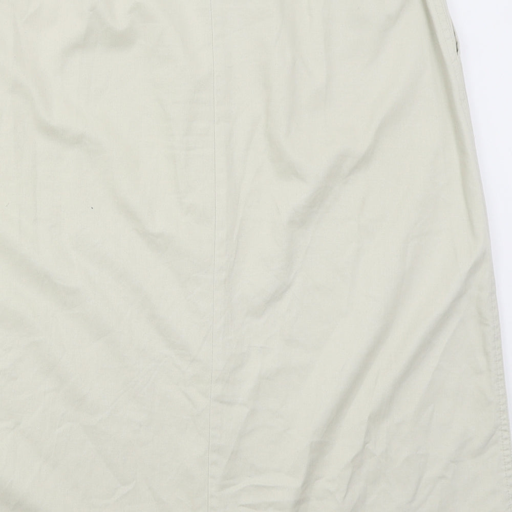 Preworn Womens Beige Polyester A-Line Skirt Size 30 in Button