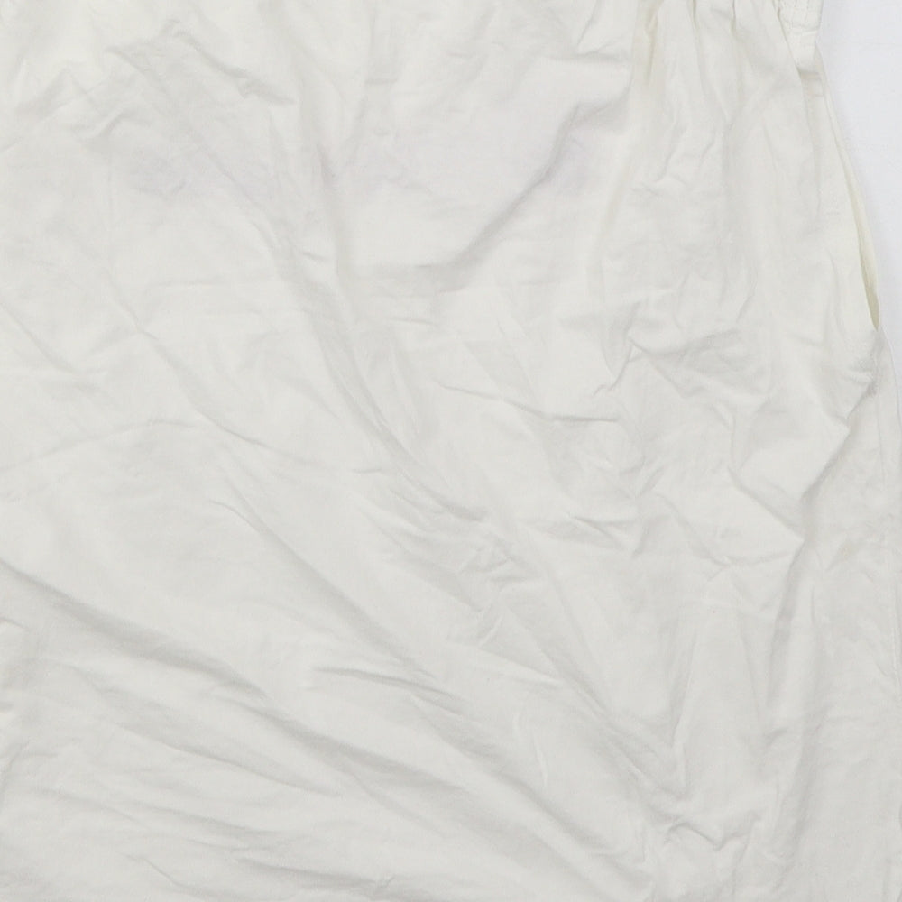 Emi Jo Womens White Cotton Basic T-Shirt Size S Round Neck - Chanceuse