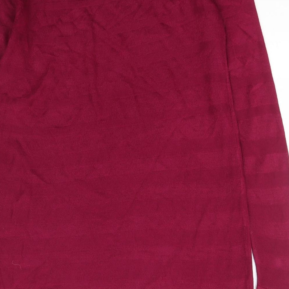 Marks & Spencer Womens Purple Boat Neck Acrylic Pullover Jumper Size 12