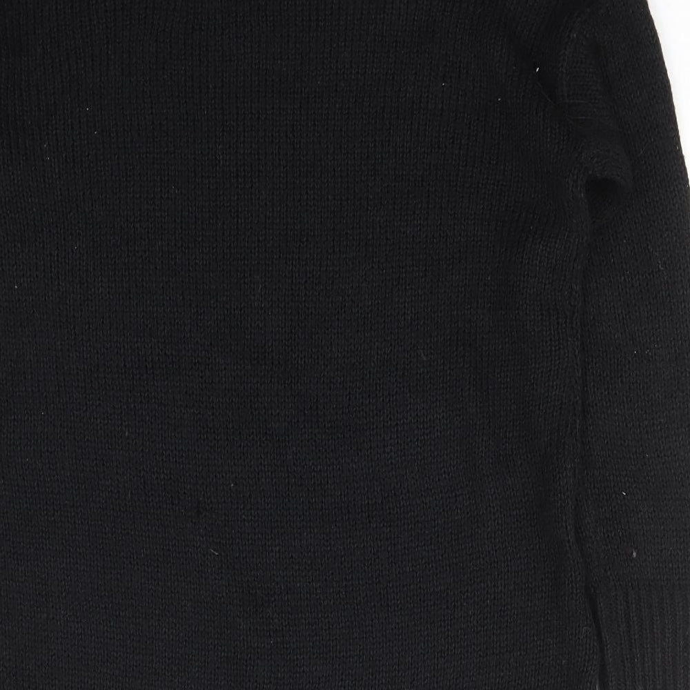 New Look Womens Black Scoop Neck Acrylic Pullover Jumper Size S