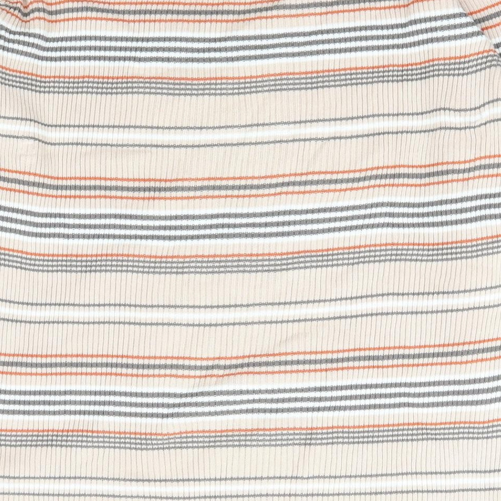 Damart Womens Multicoloured V-Neck Striped Cotton Pullover Jumper Size L