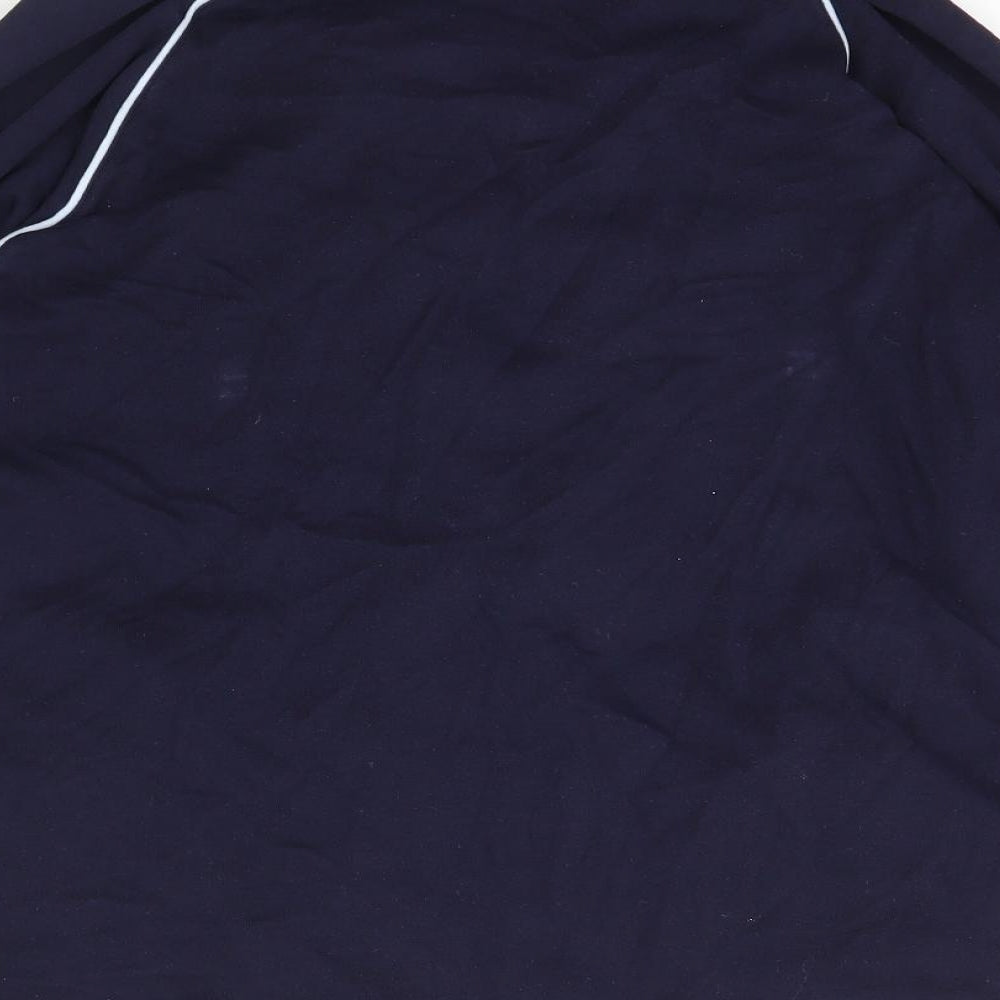 Daxon Womens Blue High Neck Cotton Full Zip Jumper Size 18