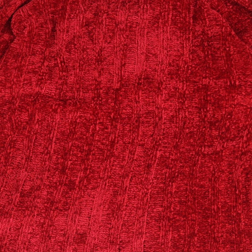 Essentials Womens Red Collared Acrylic Pullover Jumper Size L