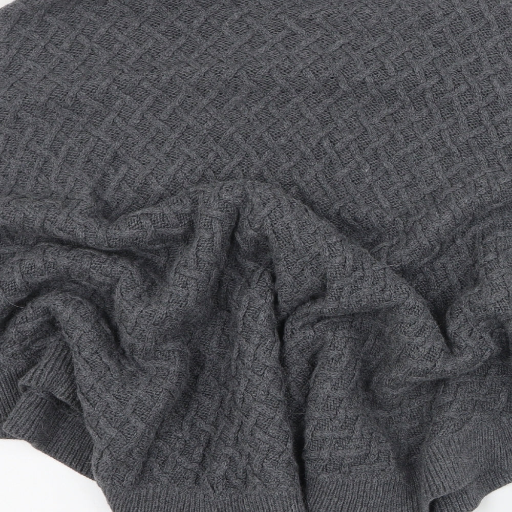 Ameryllis Womens Grey High Neck Viscose Pullover Jumper Size M