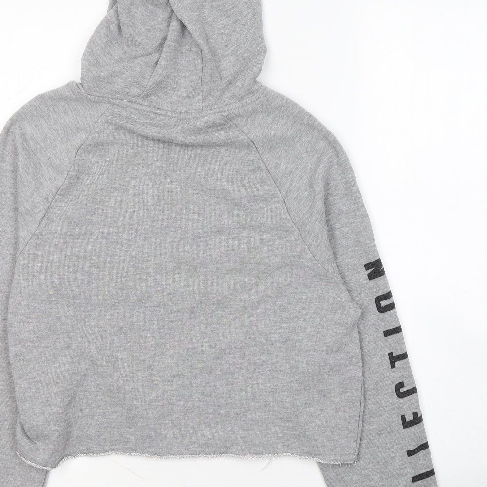 New Look Girls Grey Cotton Pullover Hoodie Size 10 Years Pullover - 1995