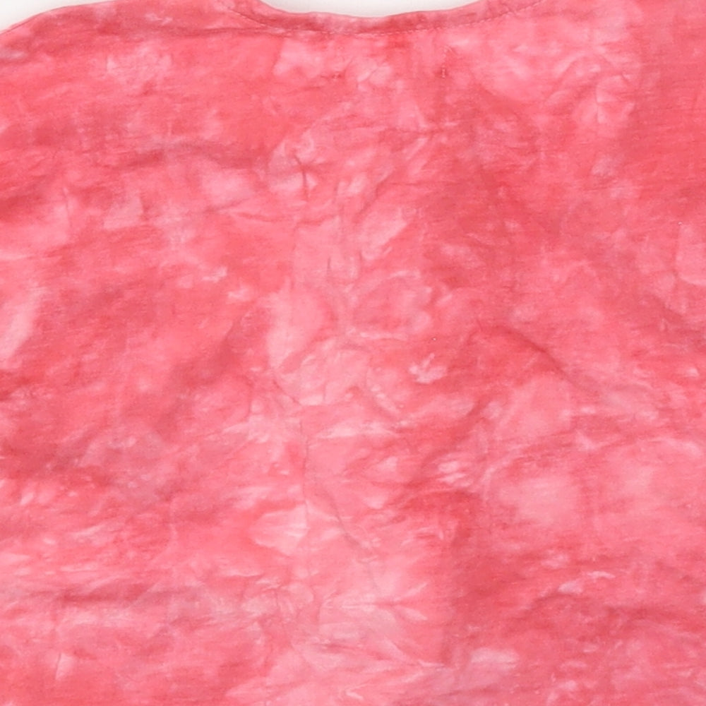 Mango Girls Pink Cotton Basic Button-Up Size 12-18 Months Round Neck