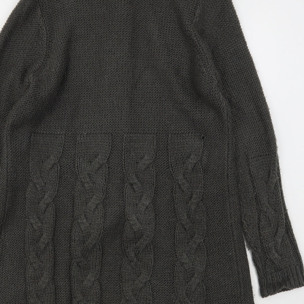 Note Womens Grey Collared Acrylic Cardigan Jumper Size 12
