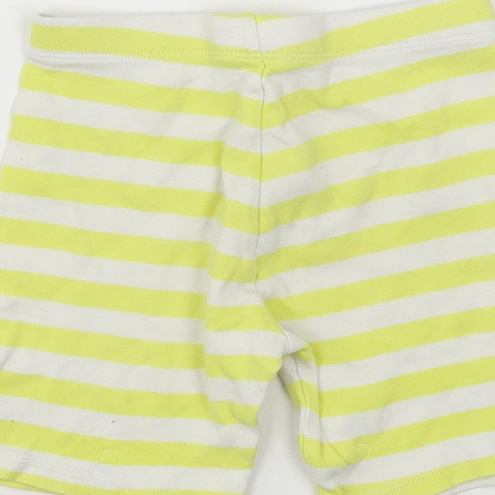 F&F Girls Yellow Striped Cotton Biker Shorts Size 2-3 Years Regular