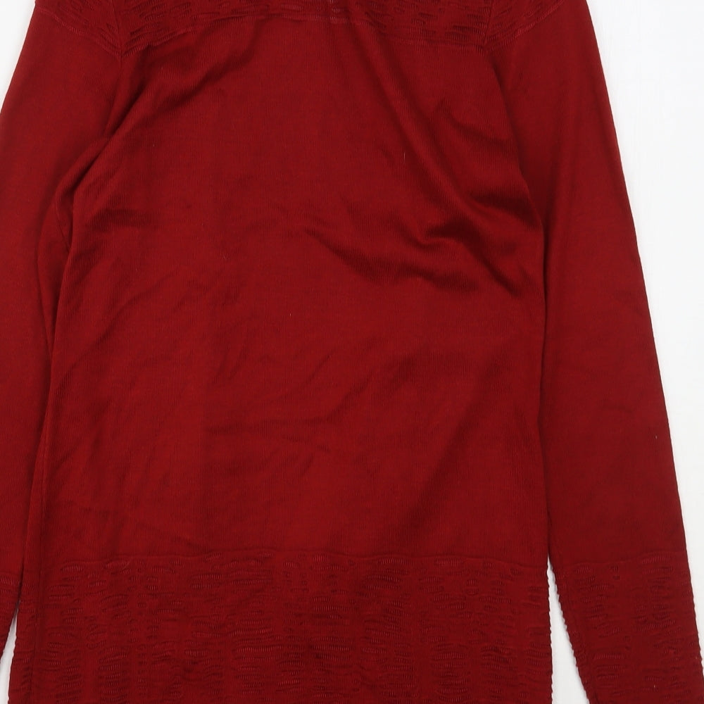 Per Una Womens Red V-Neck Viscose Cardigan Jumper Size 8