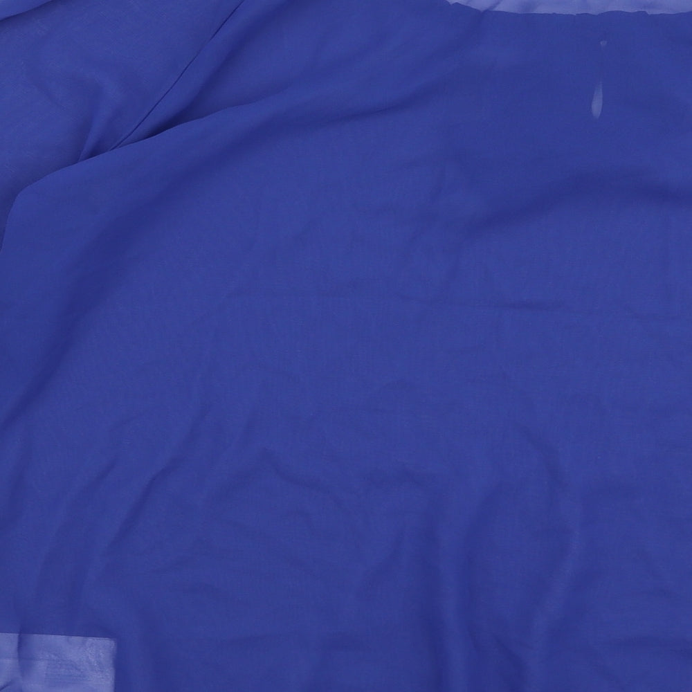 Esprit Womens Blue Polyester Basic Blouse Size 14 Round Neck