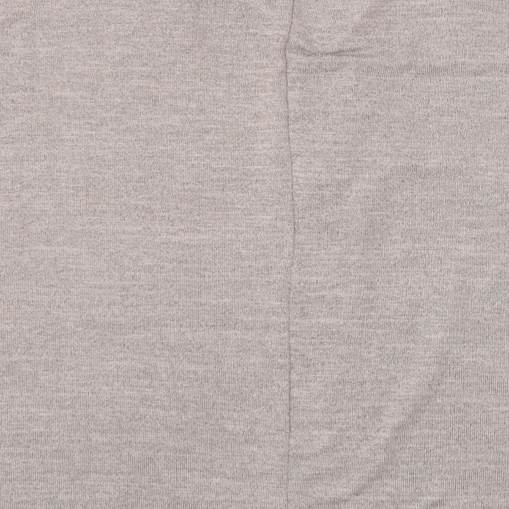 Preworn Womens Purple Polyester Basic T-Shirt Size M V-Neck