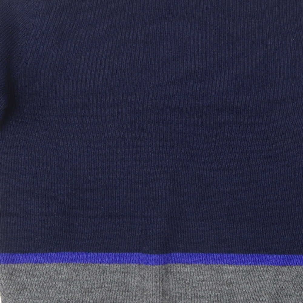 Marks & Spencer Mens Blue Round Neck Polyester Pullover Jumper Size S